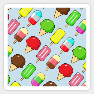 Popsicles and Ice creams pattern Sticker